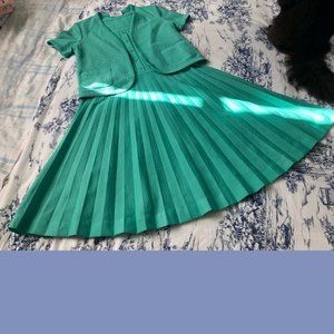 Petites by Butte Vintage Jade Green Dress & Jacket